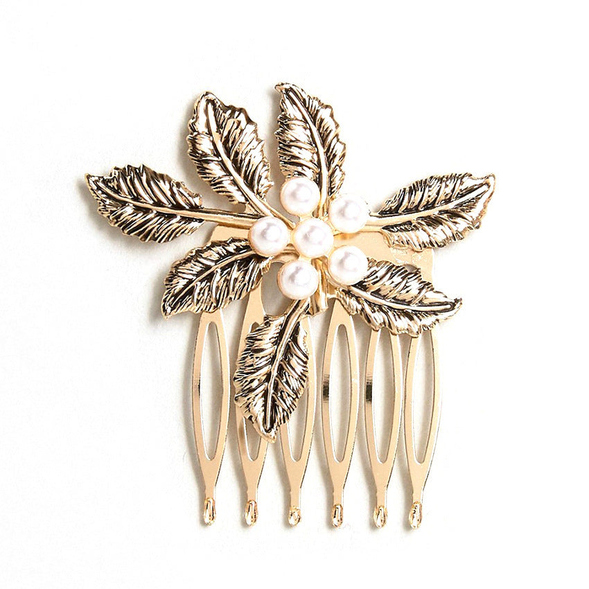 Wholesale vintage diamond hu'die hair comb pearl hairpin